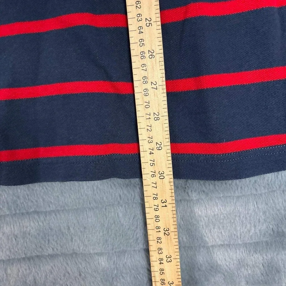 Polo Ralph Lauren Mens XL Crest Rugby Polo Shirt Navy Red Striped Short Sleeve